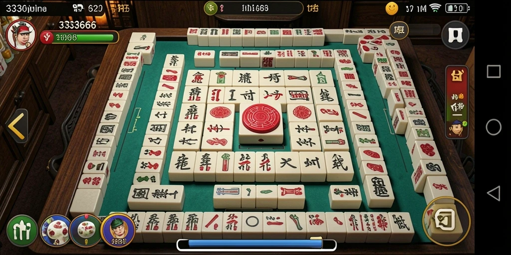 Tampilan gameplay menakjubkan dari 333666 yang menampilkan Mahjong.