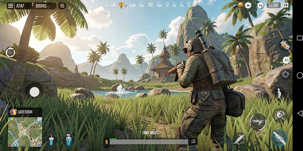 Screenshot gameplay AFAF yang menampilkan dunia Open World yang luas.