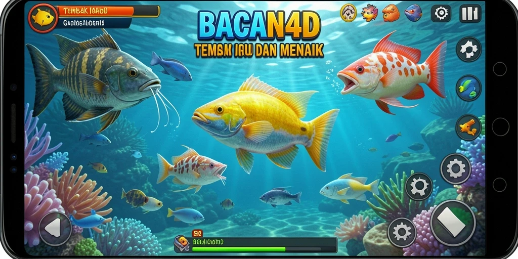 Screenshot utama BACAN4D menampilkan aksi seru menembak ikan.