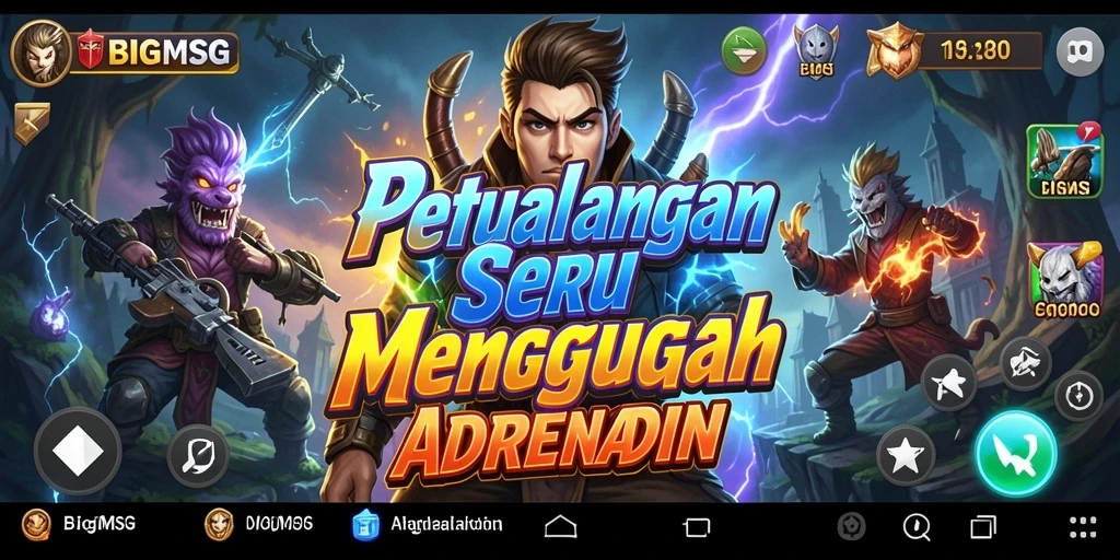 Tampilan seru dari gameplay BIGMSG dalam suasana petualangan.