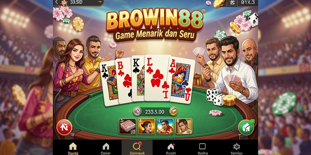 Screenshot gameplay BROWIN88 yang menampilkan aksi seru dalam permainan Domino.