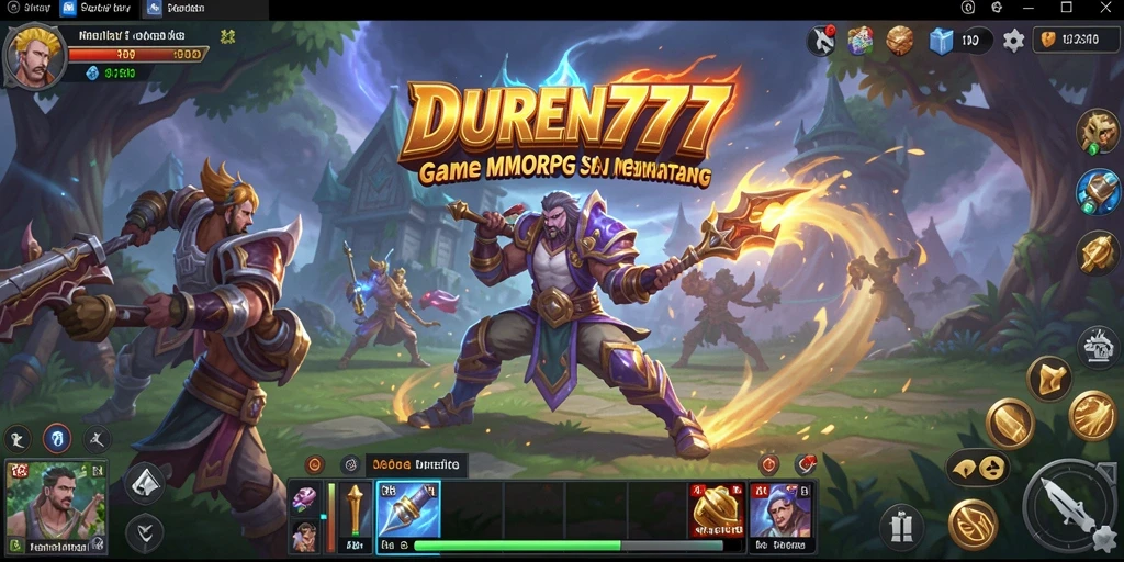 Tampilan gameplay seru dari DUREN777, menunjukkan aksi pertarungan menegangkan.