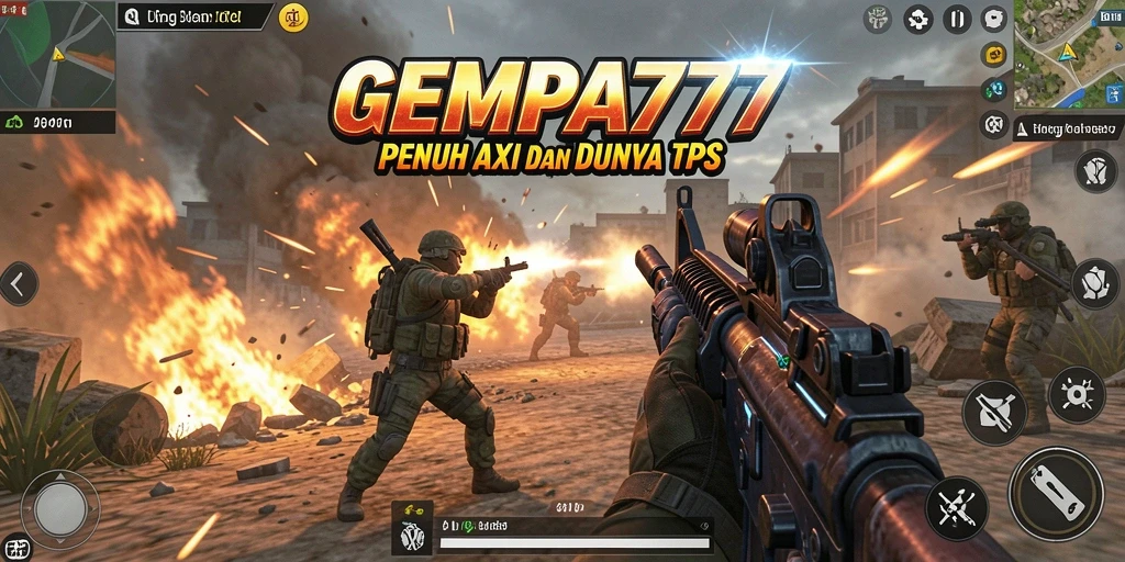 Screenshot utama menampilkan aksi seru dalam permainan TPS.