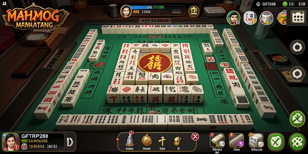 Menampilkan gameplay seru dalam game Mahjong GIFTRP288.