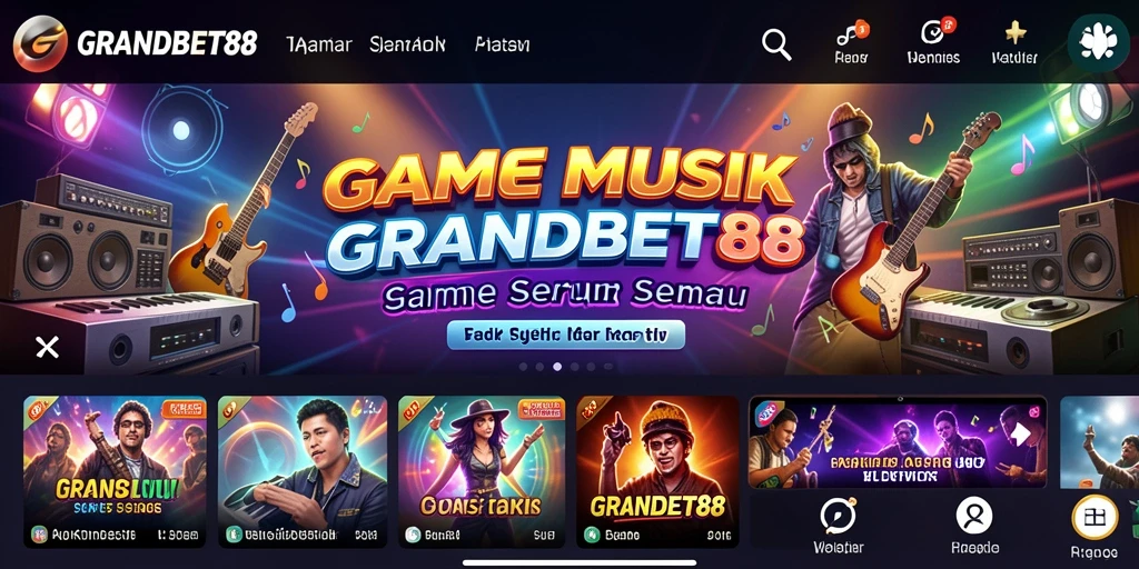 Tangkapan layar gameplay menarik dari GRANDBET88 yang menggambarkan antarmuka musik.