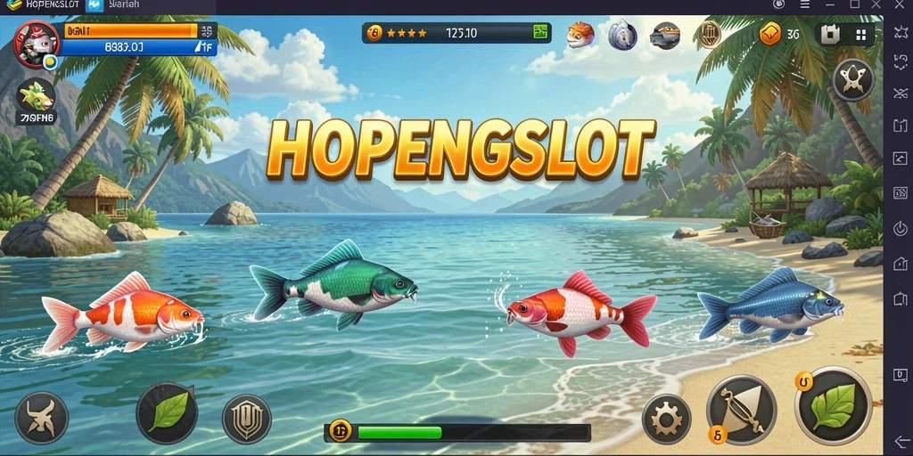 Tampilan gameplay HOPENGSLOT yang menampilkan aksi memancing seru.