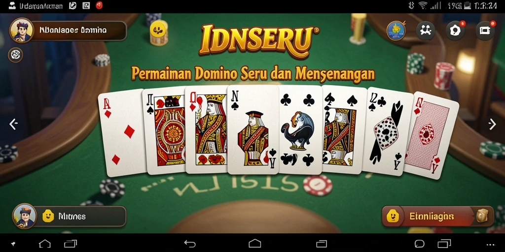 Screenshot gameplay IDNSERU yang menampilkan suasana permainan domino.