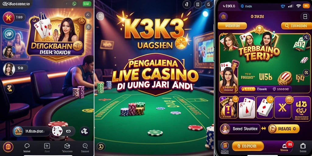 Tampilan menarik gameplay K3K3 dalam pengalaman Live Casino.