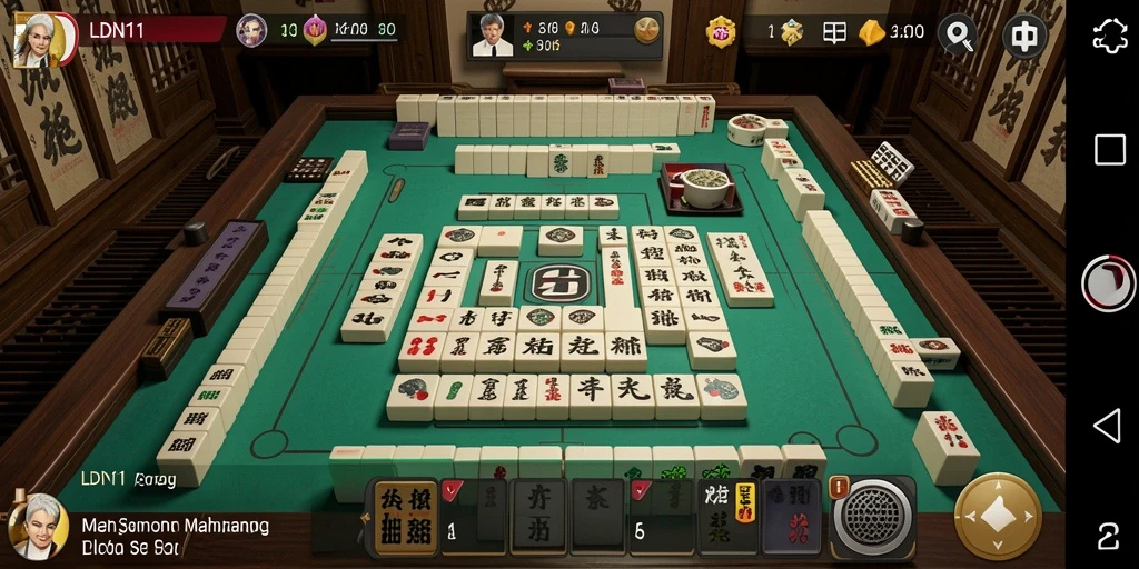Screenshot gameplay LDN11 menampilkan pengalaman Mahjong yang seru.