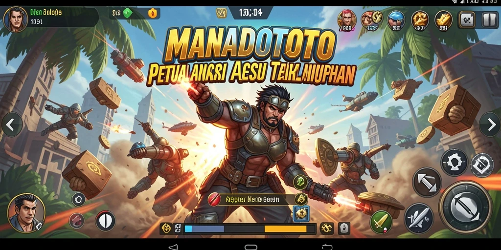 Tampilan seru gameplay <strong>MANADOTOTO</strong> yang menampilkan pertempuran mendebarkan.