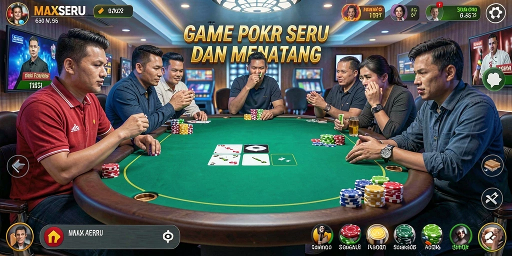 Tampilan gameplay seru dan kompetitif dalam MAXSERU.