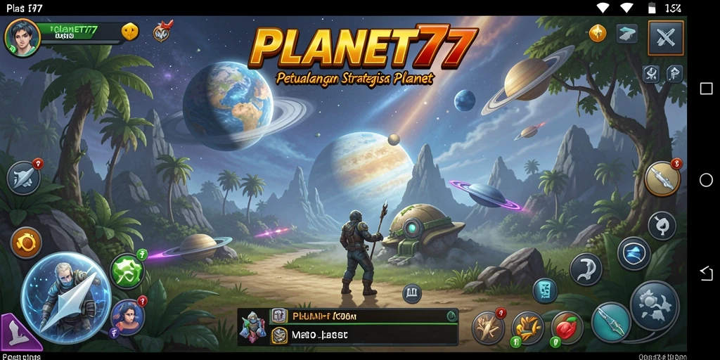 Tampilan menakjubkan dari gameplay strategis di PLANET77.