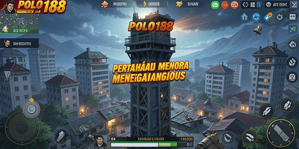 Tampilan menegangkan dari gameplay Tower Defense dalam POLO188.