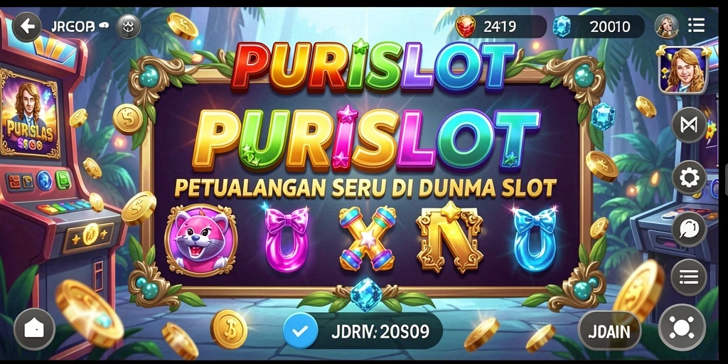 Tampilan gameplay PURISLOT menampilkan petualangan seru di dunia slot.