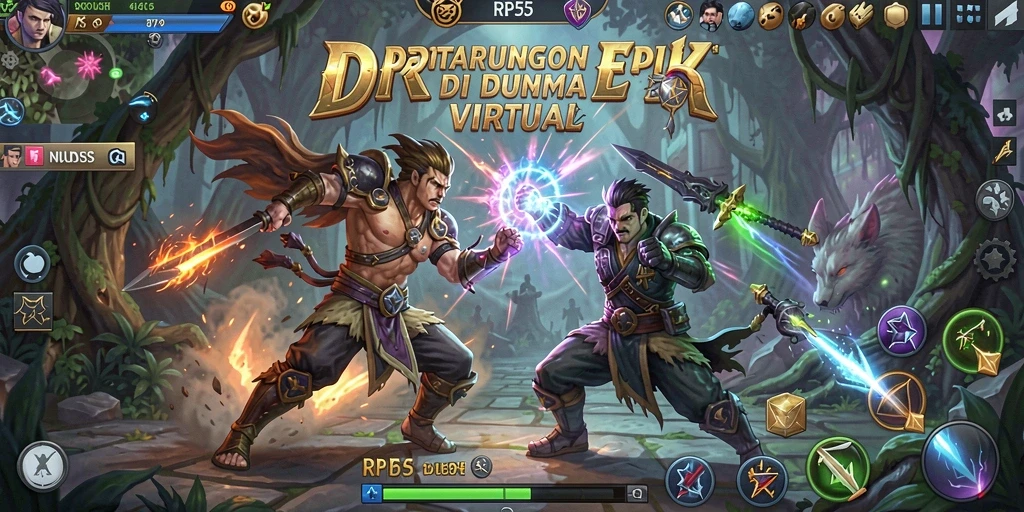 Screenshot gameplay RP55 yang menampilkan pertarungan mendebarkan!