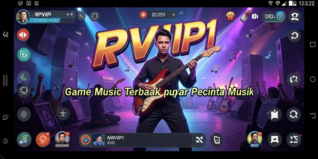 Tampilan gameplay RPVIP1 dengan interaksi musik yang menarik.