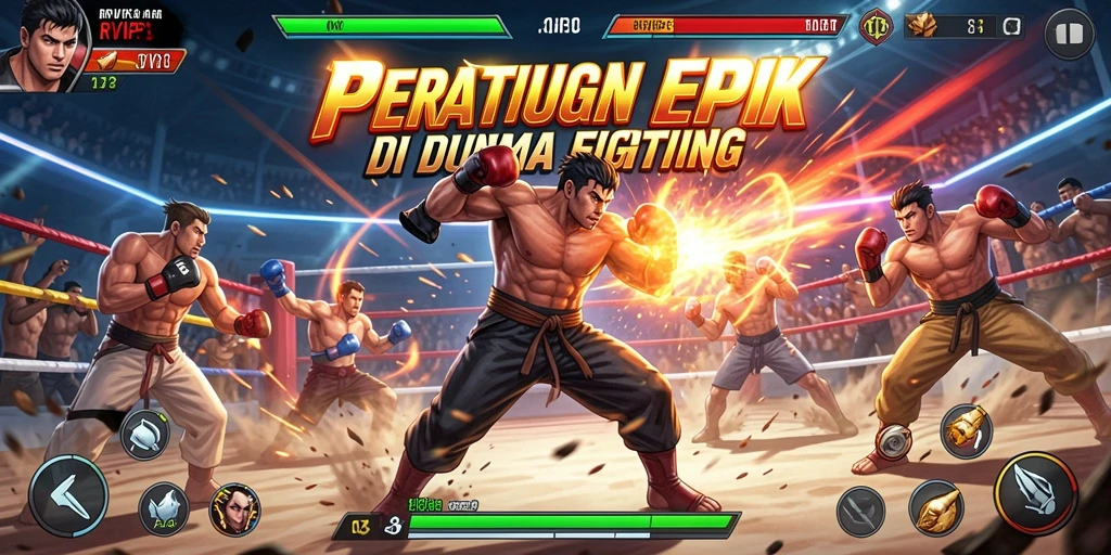 Tampilan gameplay RVIP3 yang intens dan menarik dalam pertarungan Fighting.