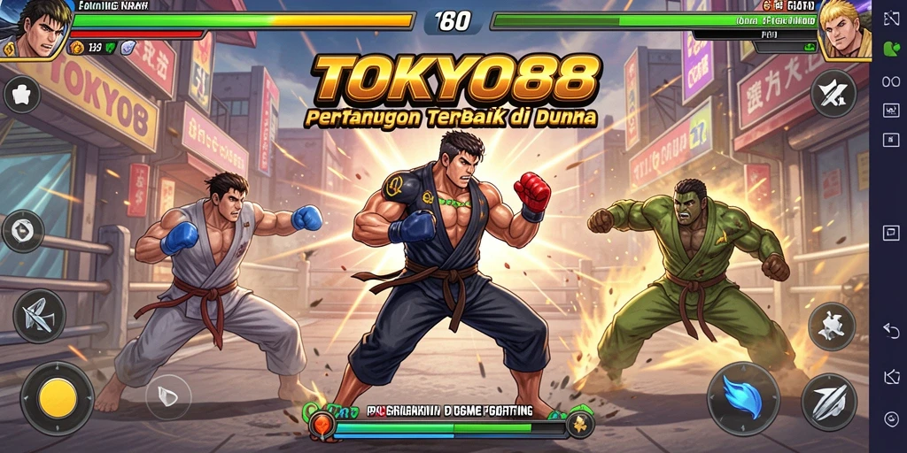 Tangkapan layar menunjukkan aksi mendebarkan dari gameplay <strong>TOKYO88</strong> dalam pertarungan Fighting.