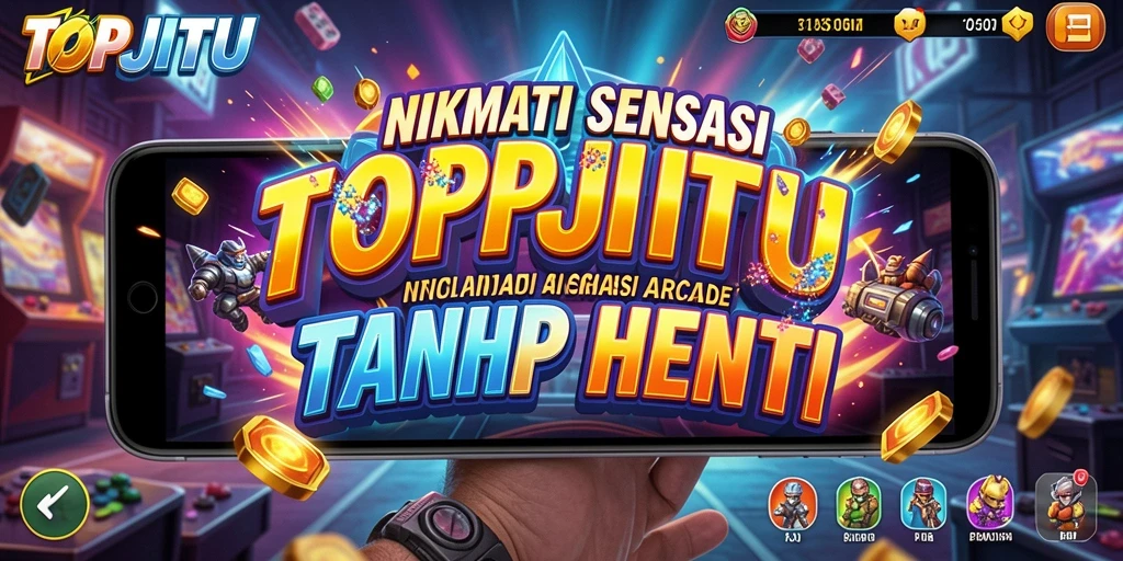 Screenshot gameplay TOPJITU yang menampilkan aksi seru di level Arcade.